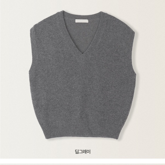 🇰🇷 V-Neck Knit Sweater Vest - Picture 3 of 5